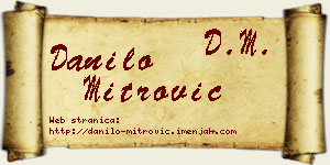 Danilo Mitrović vizit kartica